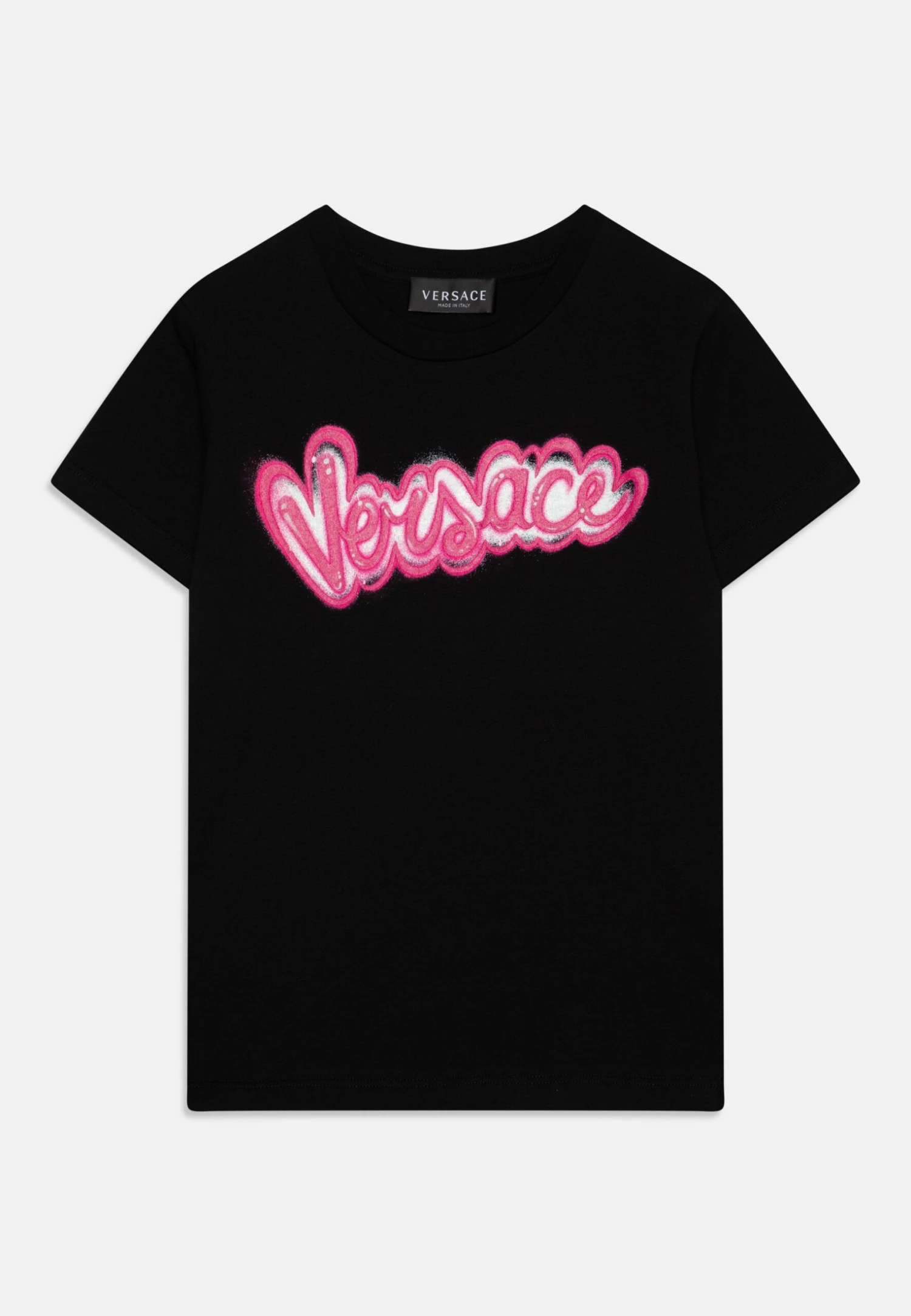 Versace Logo UnisexT-Shirt Con StampaNero/Fuxia Bambini T-shirt & Top 1VE26G02U-Q11 1 Versace Logo UnisexT-Shirt Con StampaNero/Fuxia Bambini T-shirt & Top 1VE26G02U-Q11