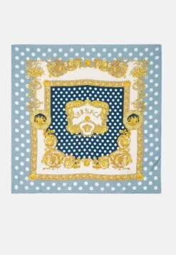 Versace 90X90 La Vacanza Barocco Foulard Print UnisexFoulardLight Blue+Ivory Donna Sciarpe 1VE54G01G-K11