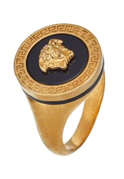 Versace Unisex - Anello - Nero/Oro Tribute
