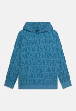 Versace La Vacanza Collection Spugna Allover Kids UnisexFelpa Con CappuccioSummer Sky Blue Bambini Pullover & Cardigan 1VE26K01L-K11