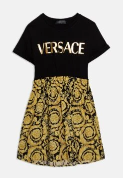 Versace Dress Barocco Vestito Di MaglinaNero/Oro Bambini Vestiti 1VE23F015-Q11