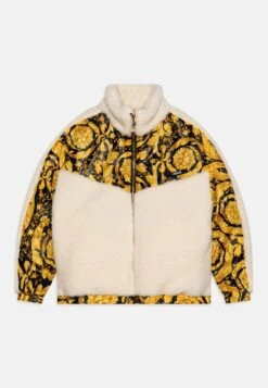 Versace Peacoat Caban Pile Barocco Kids UnisexGiacca InvernaleBianco/Nero/Oro Bambini Abbigliamento Outwear 1VE26L00D-A11