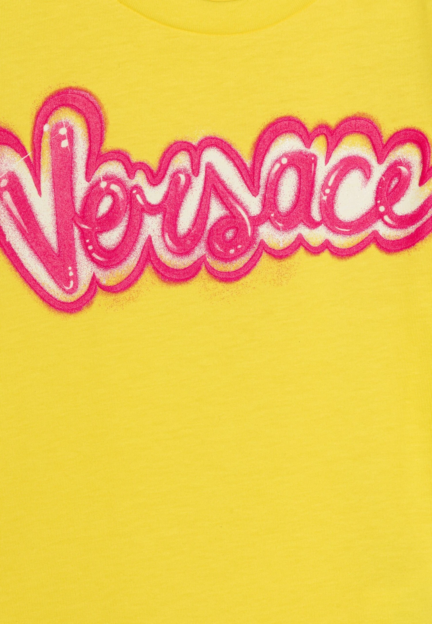 Versace Logo UnisexT-Shirt Con StampaGiallo/Fuxia Bambini T-shirt & Top 1VE26G02U-E11 3 Versace Logo UnisexT-Shirt Con StampaGiallo/Fuxia Bambini T-shirt & Top 1VE26G02U-E11 - immagine 3