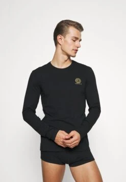 Versace Girocollo Intimo UomoMaglia Del PigiamaNero Uomo Per La Notte 1VE82N008-Q11