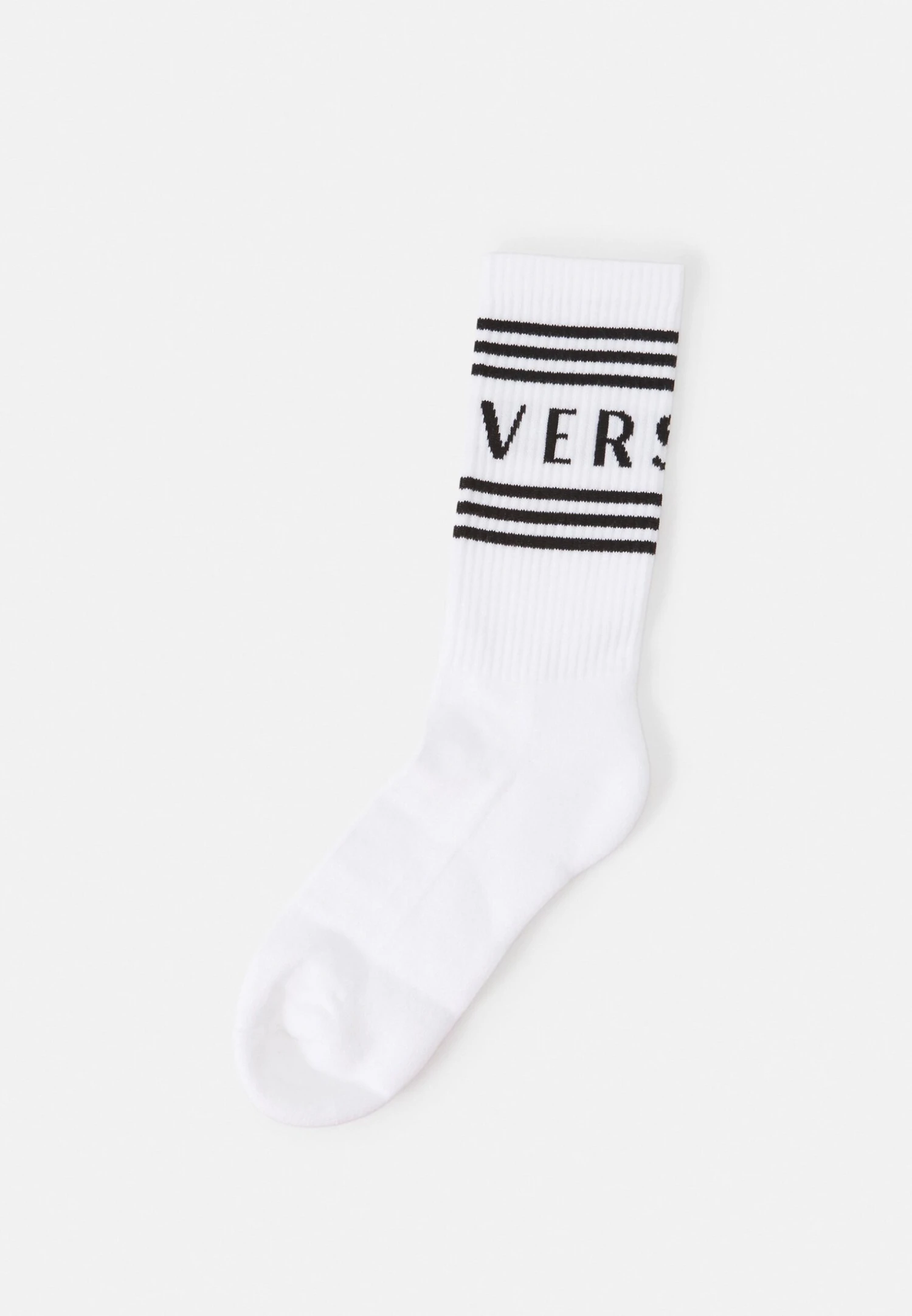 Versace Athletic Socks Bio Sponge Socks Written StripesCalzeWhite/Black Uomo Intimo 1VE810000-A11 1 Versace Athletic Socks Bio Sponge Socks Written StripesCalzeWhite/Black Uomo Intimo 1VE810000-A11
