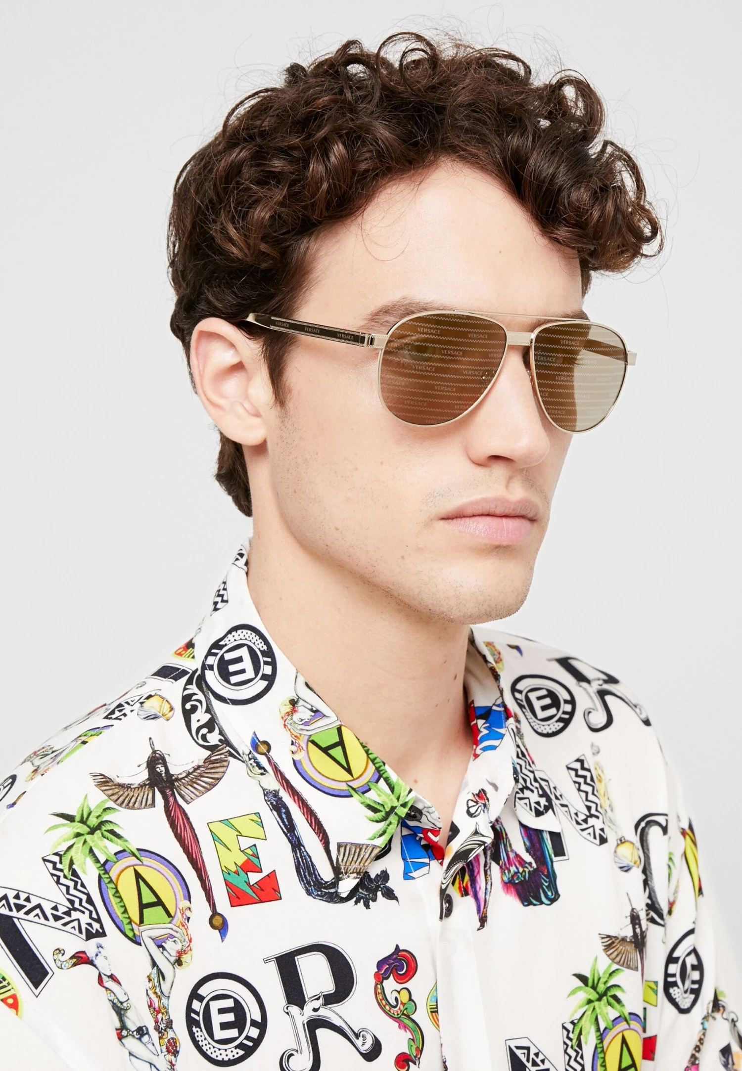 Versace Occhiali Da SoleGold-Coloured/Brown Donna Occhiali Da Sole 1VE54K005-F12 3 Versace Occhiali Da SoleGold-Coloured/Brown Donna Occhiali Da Sole 1VE54K005-F12 - immagine 3