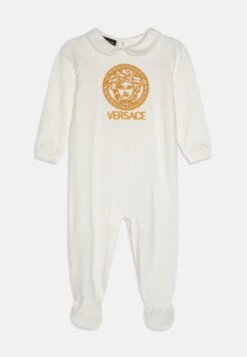 Versace Bodysuit With Feet Medusa Logo UnisexTutinaBianco/Oro Bambini Regali Per La Nascita 1VE86B00H-A11