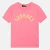 Versace Logo UnisexT-Shirt Con StampaRosa/Oro Bambini T-shirt & Top 1VE26G02Y-J11