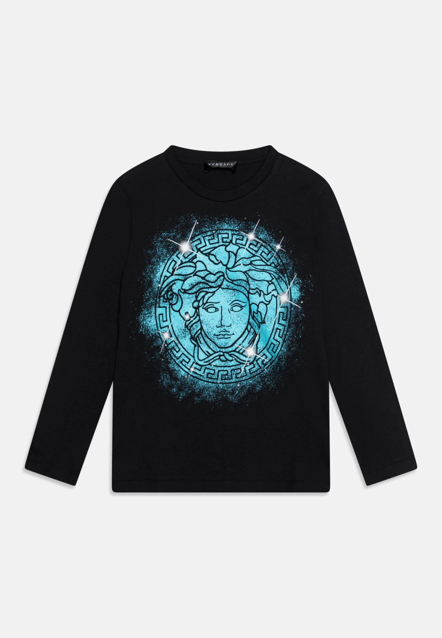 Versace Stampa Medusa UnisexMaglietta A Manica LungaNero/Azzurro Bambini T-shirt & Top 1VE26G02Z-Q12 1 Versace Stampa Medusa UnisexMaglietta A Manica LungaNero/Azzurro Bambini T-shirt & Top 1VE26G02Z-Q12