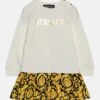 Versace Baby Dress Logo Barocco KidsVestito EstivoBianco/Oro/Nero Bambini Vestiti 1VE23F01J-A11