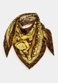 Versace Triangle Foulard UnisexFoulardCaramel/Black/Gold Uomo Foulard E Sciarpe 1VE54G01J-Q11