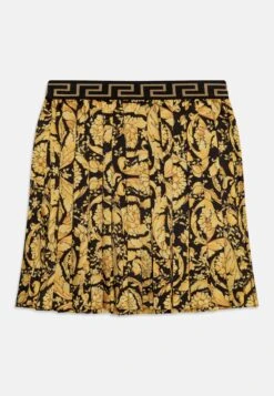 Versace Skirt Barocco Kids - Gonna A Pieghe - Nero/Oro
