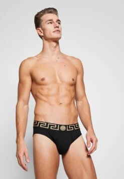 Versace Basso Intimo Uomo 2 Pack - Slip - Nero/Greca Oro