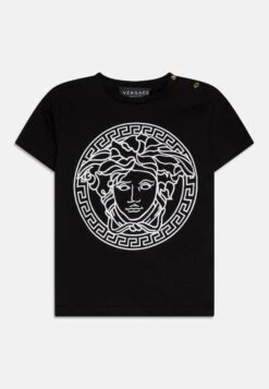 Versace Medusa UnisexT-Shirt Con StampaNero/Bianco Bambini T-shirt & Top 1VE26G02R-Q11
