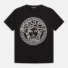 Versace Medusa UnisexT-Shirt Con StampaNero Bianco Bambini T-shirt & Top 1VE26G02A-Q11