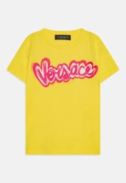 Versace Logo UnisexT-Shirt Con StampaGiallo/Fuxia Bambini T-shirt & Top 1VE26G02U-E11