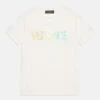 Versace St Ologram Logo UnisexT-Shirt Con StampaBianco/Azzurro Bambini T-shirt & Top 1VE26G02V-A11