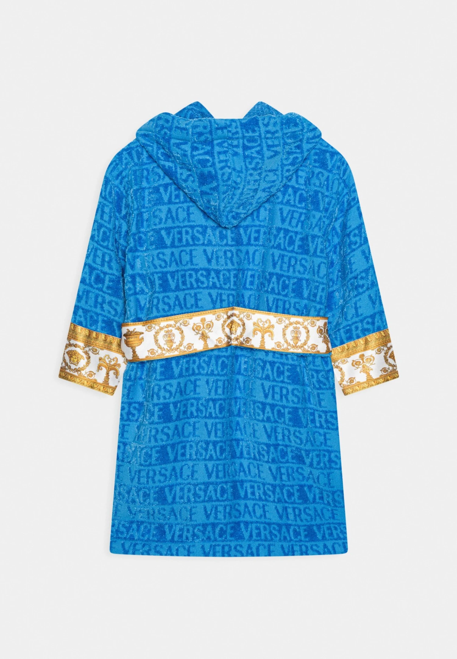 Versace Bath Robe Young Tessuto Spugna UnisexAccappatoioBaby Blue Bambini Intimo E Per La Notte 1VE86B00F-K11 2 Versace Bath Robe Young Tessuto Spugna UnisexAccappatoioBaby Blue Bambini Intimo E Per La Notte 1VE86B00F-K11 - immagine 2