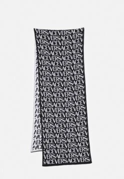 Knit Scarf Versace Allover SerieFoulardBlack/White Donna Sciarpe 1VE54G01H-Q11
