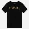 Versace Ricamo Logo Barocco Kids UnisexT-Shirt Con StampaNero/Oro Bambini T-shirt & Top 1VE26G033-Q11