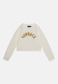 Versace LogoFelpaBianco/Oro Bambini Pullover & Cardigan 1VE23K00I-A11