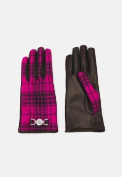Versace Gloves Ecofriendly TartanGuantiBlac/Hot Pink Donna Guanti 1VE51A00F-J11
