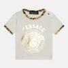 Versace Baby Barocco Kids Logo MedusaT-Shirt Con StampaBianco/Nero/Oro Bambini T-shirt & Top 1VE23G00M-A11