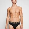 Versace Slip Basso Intimo UomoSlipNero Greca Oro Uomo Intimo 1VE82O00J-Q11