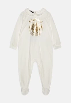 Versace Baby Bodysuit With Feet Logo Medusa UnisexBodyBianco/Oro Bambini Regali Per La Nascita 1VE86A008-A11
