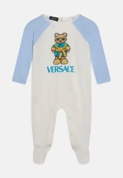 Versace Baby Bodysuit With Feet Pixel Teddy UnisexTutinaBianco/Babyblu/Multi-Coloured Bambini Intimo E Per La Notte 1VE86A009-A12