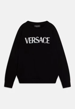 Versace Logo Medusa UnisexFelpaNero/Bianco Bambini Pullover & Cardigan 1VE26K01H-Q11
