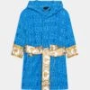Versace Bath Robe Young Tessuto Spugna UnisexAccappatoioBaby Blue Bambini Intimo E Per La Notte 1VE86B00F-K11